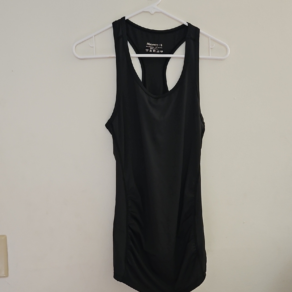 Small Maternity Black Fitted Sleeveless Tank Top
